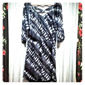 Express Pleated Chiffon Blouson Dress L